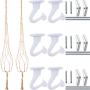 6 Sets Swag Ceiling Hooks Steel Screws Bolts and Toggle Wings with 2 Pieces Large Flower Pot Hanger Basket Holder for Ceiling Hanging Decorations (White)