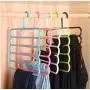 Pants Hangers Holders Multifunction Trousers Hanger Storage Rack Clothes Hanger Tie Scarfs Belt Towel Non-Slip Magic Hanger 10PC Random Color