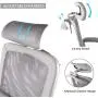 Ergonomic Computer Chair, High Back Mesh Office Chair Adjustable Headrest Desk Task Chair with Cloth Hanger Gray