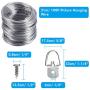 Paxcoo Picture Hanging Kit Including 50 Pcs D-Ring Picture Hangers with Screws and 100 Feet Picture Hanging Wire, Supports up to 30 lbs