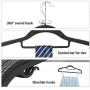 SONGMICS Pack of 50 Coat Hangers, Heavy Duty Plastic Hangers with Non-Slip Design, Space-Saving Clothes Hangers, 0.2-Inch Thickness, 360° Swivel Hook, 16.5 Inches Wide, Black UCRP20BK50