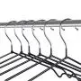 Kabudar Metal Hangers Non-Slip Suit Coat Hangers Chrome and Black Friction, Metal Clothes Hanger with Rubber Coating, 16 Inches Wide, Set of 20 (Black)