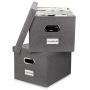 Beautiful File Organizer Boxes Set of 2 - Collapsible Linen Filing Boxes for Easy File Folder Storage