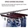 JS HANGER Premium Wooden Pant Skirt Hangers with 2-Adjustable Clips, Walnut Finish, 10-Pack JS HANGER Premium Wooden Pant Skirt Hangers with 2-Adjustable Clips, Walnut Finish, 10-Pack