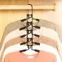 Clothes Hangers, 5 in 1 Multilayer Metal EVA Sponge Hangers Anti-Slip Clothes Rack Space Saving Detachable Hanger for Suit Coat Shirt Skirt Pants (Black)