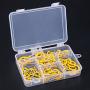 Glarks 100-Pieces 6 Sizes Yellow Vinyl Coated Cup Hooks Screw-in Ceiling Hooks Screw Hooks Mug Hooks Hangers Assortment Kit for Home and Office Use