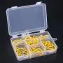 Glarks 100-Pieces 6 Sizes Yellow Vinyl Coated Cup Hooks Screw-in Ceiling Hooks Screw Hooks Mug Hooks Hangers Assortment Kit for Home and Office Use