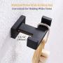 Double Bath Towel Hook, Suyar Stainless Steel Double Robe Hook, Bathroom Kitchen Towel Hanger, Hand Towel Holder for Wall, Matte Black Double Bath Towel Hook, Suyar Stainless Steel Double Robe Hook, Bathroom Kitchen Towel Hanger, Hand Towel Holder for Wall, Matte Black