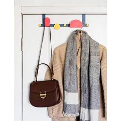 Nakko Over The Door Hook Hanger, Strong Metal Organizer for Cloth, Towel, Hat, Bag, Belt, Scarf, Jewelry, Multi Color Door Coat Rack, Iron