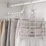 combnine Pants Hangers Double Hook Trousers Rack Adjustable Rotating Folding Multi-Layer Closet Hangers Magic Space Saver Storage Rack for Clothes Towel Scarf