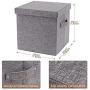 Ranslen Large Decorative Storage Bin with Lid Canvas Fabric Collapsible Storage Boxes Organizer Container with Handle- Grey for Bedroom, Home, Closet, Living Room Ranslen Large Decorative Storage Bin with Lid Canvas Fabric Collapsible Storage Boxes Organizer Container with Handle- Grey for Bedroom, Home, Closet, Living Room
