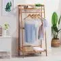 HXGL-Hanger Coat Rack Floor Rack Solid Wood Simple Rack Hanger Home Bedroom Wooden Clothes Rack Multifunction (Size : 70 Long)