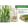 COPREE Bamboo Garment Coat Clothes Hanging Heavy Duty Rack with top Shelf and 2-Tier Shoe Clothing Storage Organizer Shelves