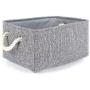 TheWarmHome Grey Linen Storage Basket for Shelves, Storage for Toys,Fabric Organizer Bins