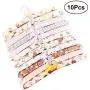 10pcs Flower Cloth Non-Slip Wood Hangers Pastoral Cloth Hanger Non-Slip Clothes Hangers Drying Rack for Clothes Mixed Color