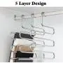 Ray-Velocity Stainless Steel Pants Hangers S-Shaped 5 Layers Hangers Closet Space Saver for Jeans Scarf Tie Clothes(4 Pack) (Sliver) Ray-Velocity Stainless Steel Pants Hangers S-Shaped 5 Layers Hangers Closet Space Saver for Jeans Scarf Tie Clothes(4 Pack) (Sliver)
