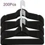 Topclouds 200 Pack Plastic Hangers, Durable Clothes Hangers Locked Non-Slip Surface, Space Saving Easy Slide Organizer for Bedroom Closet Wardrobe, Great for Shirts, Pants, Scarves