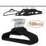 HomGarden 100 Pack Velvet Hangers Ultra Thin Non Slip Clothes Hanger Hook Swivel 360 Flocked & Durable Space Saving w/Bar for Garments, Suits, Dresses, Pants, Shirts, Coats