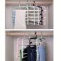 HJYPYJ Magic Hanger,Household Multi-Layer Storage Folding Hanger,Non-Slip PP Trouser Hangers,Applicable Balcony,Wardrobe Non-Slip/Pink / 6 pcs