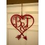 Valentine Door Hanger with Monogram, Metal Monogram Letter