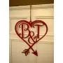 Valentine Door Hanger with Monogram, Metal Monogram Letter Valentine Door Hanger with Monogram, Metal Monogram Letter
