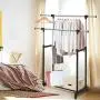 PNPGlobal Double Rail Rolling Garment Rack Adjustable Clothes Drying Hanger Laundry Rack PNPGlobal Double Rail Rolling Garment Rack Adjustable Clothes Drying Hanger Laundry Rack