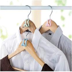 20Pcs Random Color Creative Mini Flocking Clothes Hanger Home Easy Hook Closet Organizer