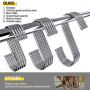 SIPU S Hooks Heavy Duty,Stainless Steel Hooks 25 Pack,Portable Metal Hanging Hook in The Kitchen and Bathroom,3.9/3.1/2.36 Inch Hooks.
