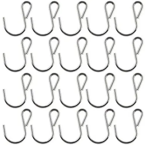 JCBIZ 20pcs 35x22mm Silver Stainless Steel S-Shape Hook for Hanging Flowers, Jewelry, Towels JCBIZ 20pcs 35x22mm Silver Stainless Steel S-Shape Hook for Hanging Flowers, Jewelry, Towels