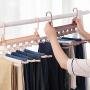 HJYPYJ Magic Hanger,Household 6 in 1 PP Folding Hanger,Multi-Layer Storage Trouser Hangers,Space-Saving Organizer Hangers, Sturdy/Gray / 3 pcs