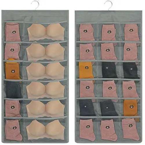 Lirex Closet Hanger Organizers, 2-Pack Closet Organizer Hanging 30-Pocket Underwear Bra Hanger Organizer Oxford Cloth Closet Hanging Space Saver for Family Closet Bedroom, Foldable and Universal Fit Lirex Closet Hanger Organizers, 2-Pack Closet Organizer Hanging 30-Pocket Underwear Bra Hanger Organizer Oxford Cloth Closet Hanging Space Saver for Family Closet Bedroom, Foldable and Universal Fit
