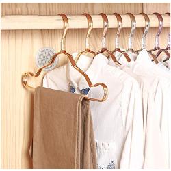 5pcs Random Color Rose Gold Metal Closet Adult Skirt Dress Coat Clothing Cloth Hanger Space Saving Kids Baby Clothes Hangers for Clothes