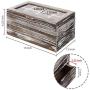 MyGift 8-Slot Torched Wood Tea Bag Storage Boxes with Clear Lid & Pull-Out Drawer