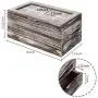 MyGift 8-Slot Torched Wood Tea Bag Storage Boxes with Clear Lid & Pull-Out Drawer