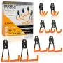 Braha USA Tool Hangers for Garage Wall - Steel Garage Storage Utility Double Hooks - Heavy Duty Wall Mount Hanging Hooks for Organizing Power Tools, Ladders, Bikes, Bulk Items & Ropes - Pack of 8