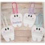 Tooth fairy pouch hanging hanger teeth name personalized personalization monogram monogrammed embroidered embroidery felt ribbon vinyl bag tote pillow pink purple red door doorknob child boy girl kid