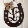 Monogram Horseshoe Door Hanger - Horse Shoe Door Hanger - Horseshoe Wreath - Country Door Hanger - Farm Door Hanger