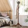 VASAGLE Coat Rack Free Standing, Wooden Hall Tree Coat Hat Tree Coat Hanger Holder Enterway with Solid Rubberwood Base for Coat, Hat, Clothes, Scarves, Handbags,Umbrella, Dark Walnut URCR01WN