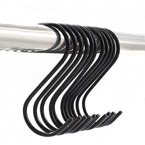 HOMANDA Pack of 20 Small Size Black Multifunction S Shape Metal Kitchen Pot Pan Hanger Clothes Towel Hook