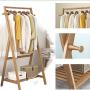 WZP Clothing Display Stand Simple Solid Wood Hanger Floor to Put Clothes Rack,Home Bedroom Mobile Storage Rack Simple Modern Coat Rack Waterproof and Moisture Proof/As Shown / 70Cm