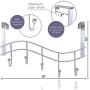 Over the Door Rack with Hooks | 5 Hangers for Towels Coats Clothes Robes Ties Hats | Bathroom Closet Extra Long Heavy Duty Chrome Space Saver Mudroom Organizer by Kyle Matthews Designs