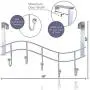 Over the Door Rack with Hooks | 5 Hangers for Towels Coats Clothes Robes Ties Hats | Bathroom Closet Extra Long Heavy Duty Chrome Space Saver Mudroom Organizer by Kyle Matthews Designs