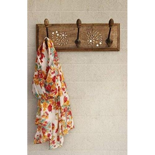 Wooden Handmade Wall Key Hooks Holder Coat Clothes Hangers Home Living Room Decor (3 Hooks)