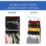 6-Tier Skirt Hangers,STAR-FLY Space Saving Pants Hangers Sturdy Multi-Purpose Stainless Steel Pants Jeans Slack Skirt Hangers with Clips Non-Slip Closet Storage Organizer（3pcs）