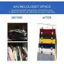 6-Tier Skirt Hangers,STAR-FLY Space Saving Pants Hangers Sturdy Multi-Purpose Stainless Steel Pants Jeans Slack Skirt Hangers with Clips Non-Slip Closet Storage Organizer（3pcs）