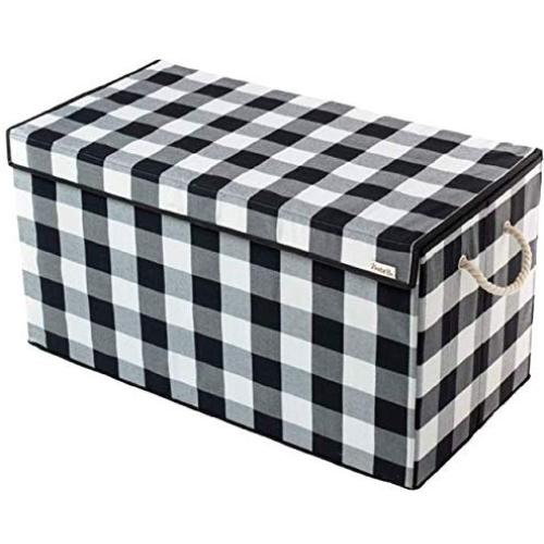Nest & Be X-Large Premium Toy Storage Chest - Black & White Check, Buffalo Plaid, Durable Sides w/Divider, and Attached, Flip-Top Lid. for Home Organization, Nursery, Kids playroom, Pet Items, Closet Nest & Be X-Large Premium Toy Storage Chest - Black & White Check, Buffalo Plaid, Durable Sides w/Divider, and Attached, Flip-Top Lid. for Home Organization, Nursery, Kids playroom, Pet Items, Closet