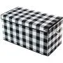 Nest & Be X-Large Premium Toy Storage Chest - Black & White Check, Buffalo Plaid, Durable Sides w/Divider, and Attached, Flip-Top Lid. for Home Organization, Nursery, Kids playroom, Pet Items, Closet