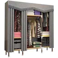 Hai Yan Boutique Cloth Wardrobe Cloth Wardrobe Assembly Wardrobe Rental Room Space Storage Clothes Hanger Coat Rack