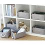 TheWarmHome Foldable Storage Basket with Strong Cotton Rope Handle, Collapsible Storage Bins Set Works As Baby Storage, Toy Storage, Nursery Baskets (Grey, 6Pack-11.8L7.9W5.2H)