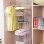 Clothes Hanger Organizer Organizador Ropa Interior Closet Hanger Basket Bag Storage Pants Tie Rack Hooks Shelf,Pink-4